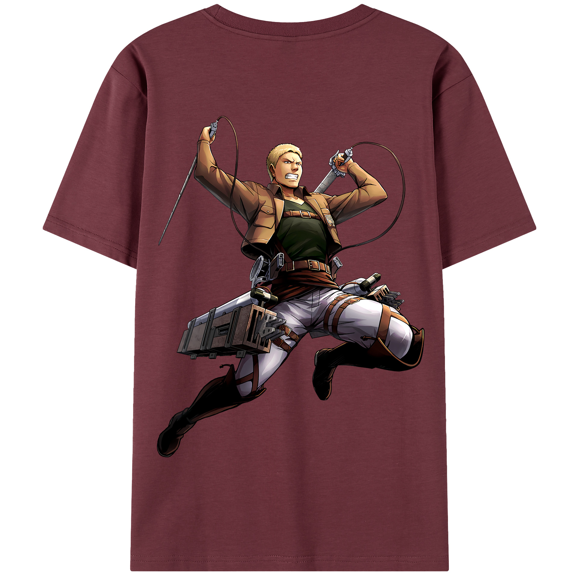 （画像用） 進撃の巨人 ライナー・ブラウン Attack on Titan Reiner Braun 綿100％半袖Tシャツ（背面プリント）